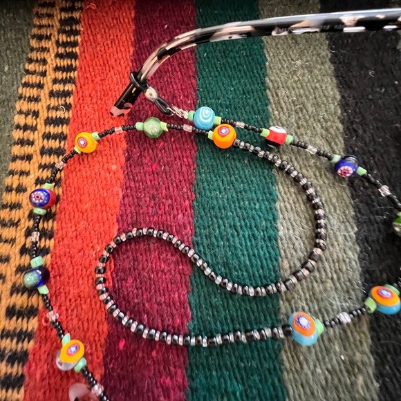 ❤️ Murano type Lamp Glass Bead Eye Glass / Glasses Spectacle Holder Necklace - Picture 6 of 7